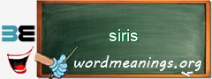 WordMeaning blackboard for siris